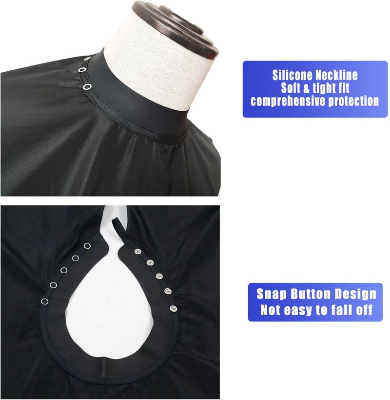 Nicoc Professional Salon Barber Cape, Waterproof Polyester Hair Cutting Cape, Silicone Neckline, Snap Button Colla, Extra Large - Image 4
